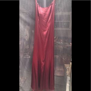 Vintage JOOMEE ALCHEMY NY cranberry satin dress CRISSCROSS BACK AND Mermaid tale